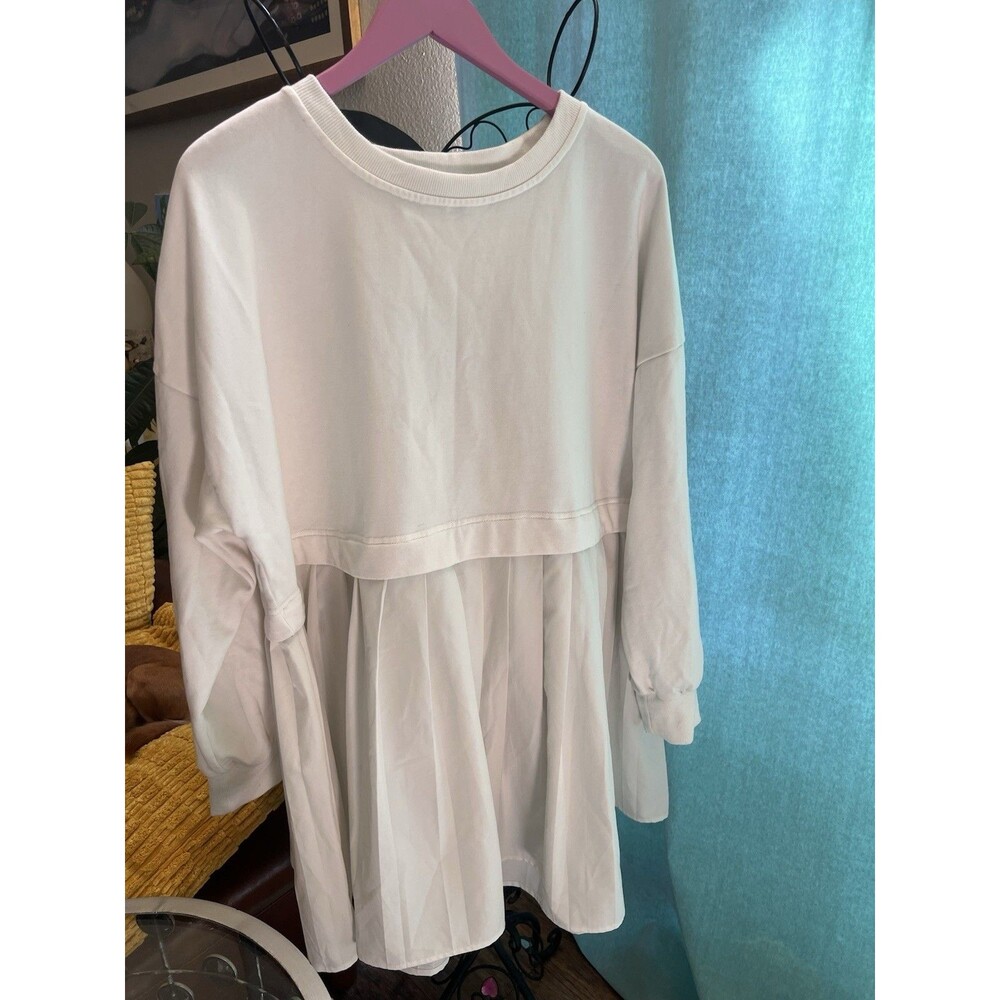 Ugerloo Oversize T Shirt Dress Cream Brand New Heart Detail Size XL Fits To XXL